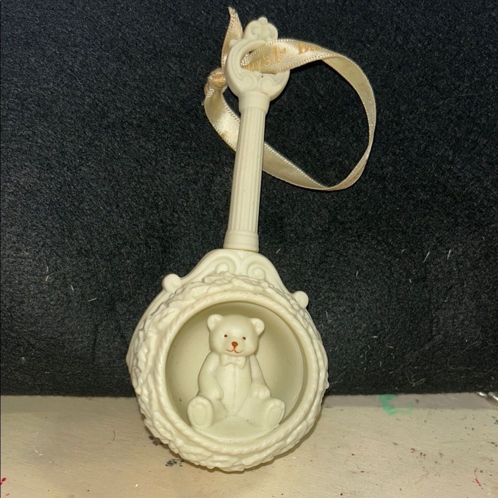Elegant Cream Teddy Bear Ornament